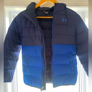 Under Armour colorblock puffer jacket, repels water